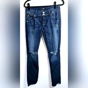 Hudson Collin Skinny Ripped Distressed Dark Wash Women's Jeans Size 28